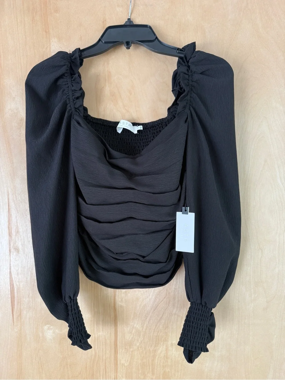 ASTR the Label Square Neck Puff Sleeve Top: SMALL